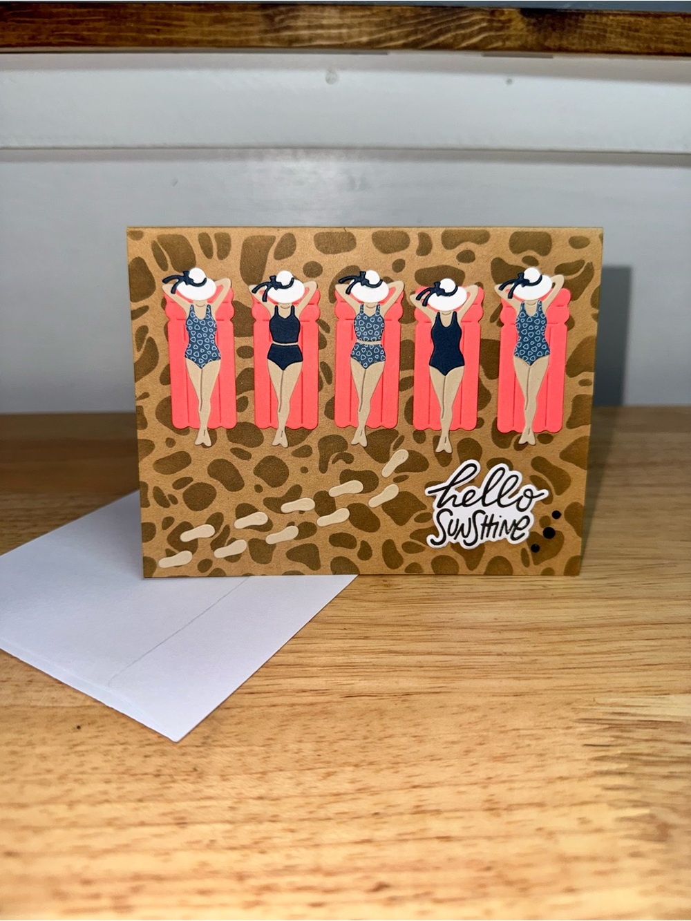 Handmade Hello Sunshine Sun Tanning Bathing Greeting Card– Any Occassion